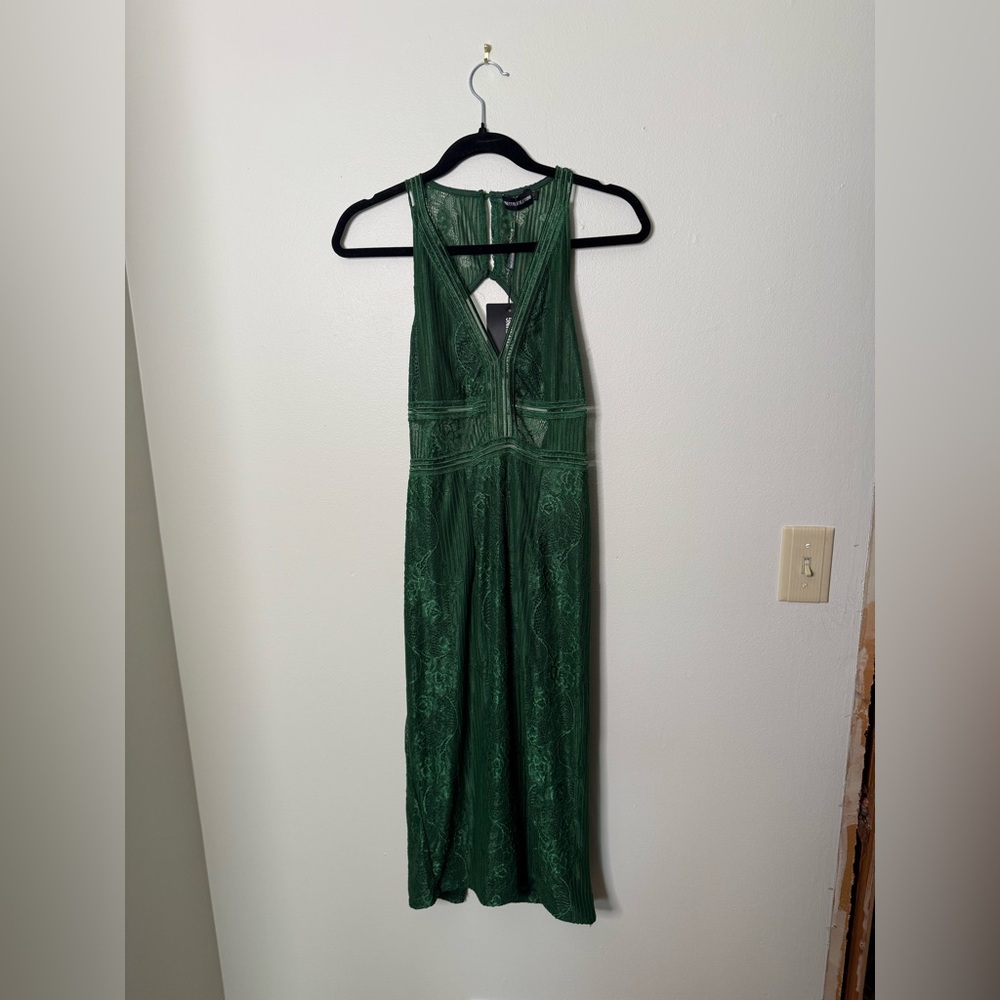 Dark Green Backless Dress